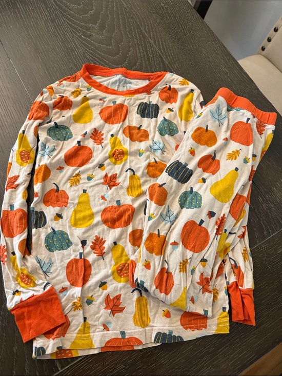 Little Sleepies Other - Little Sleepies Kids Bamboo Pumpkin Gourd Print Pajama Set Orange Size 7/8